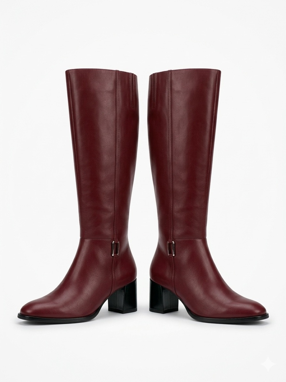 Karen Scott Burgundy Leather Knee-High Riding Boots - Size 9M